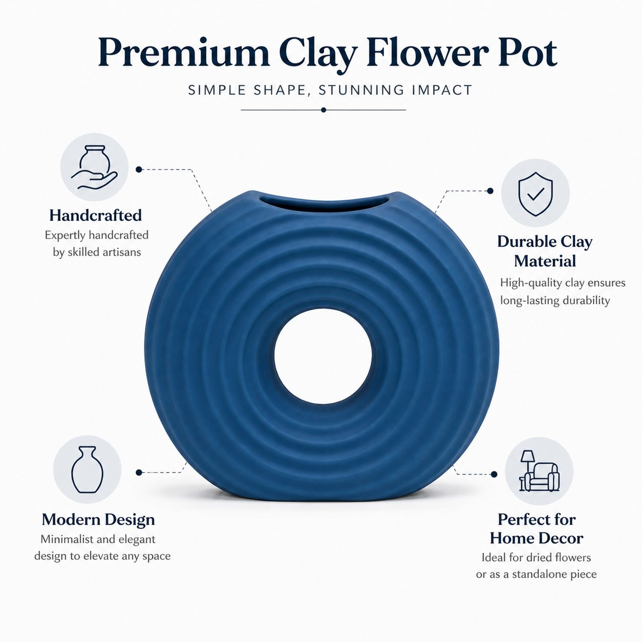 Modern Ripple Donut Vase