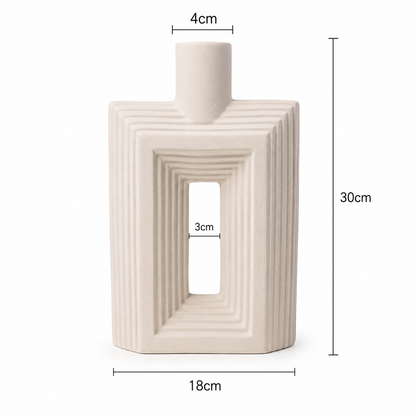 Ribbed Hollow Rectangle Vase