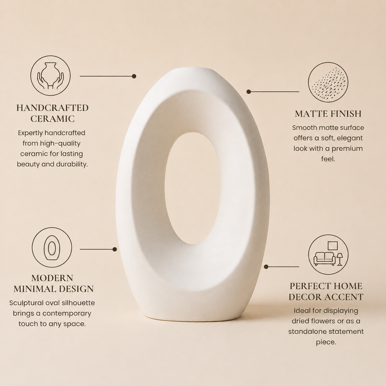 Modern Hollow Oval Vase