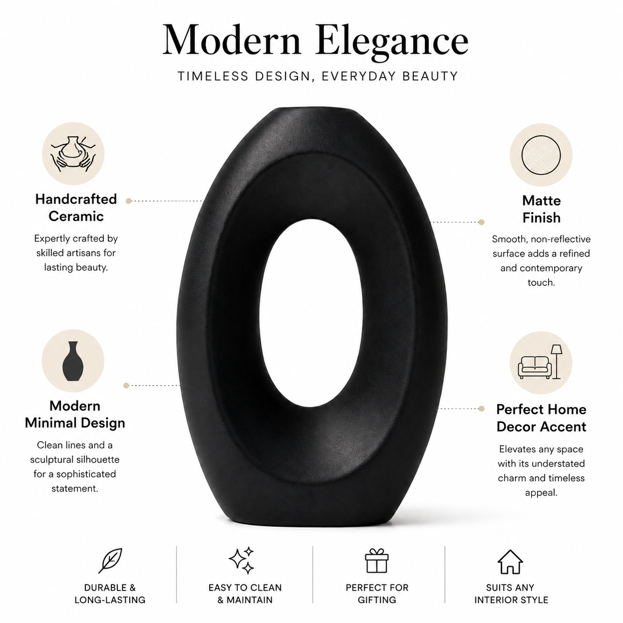Modern Hollow Oval Vase