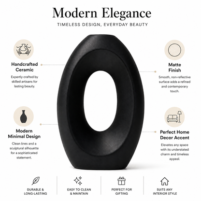 Modern Hollow Oval Vase