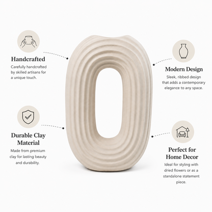 Modern Oval Ripple Vase