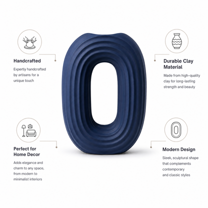 Modern Oval Ripple Vase