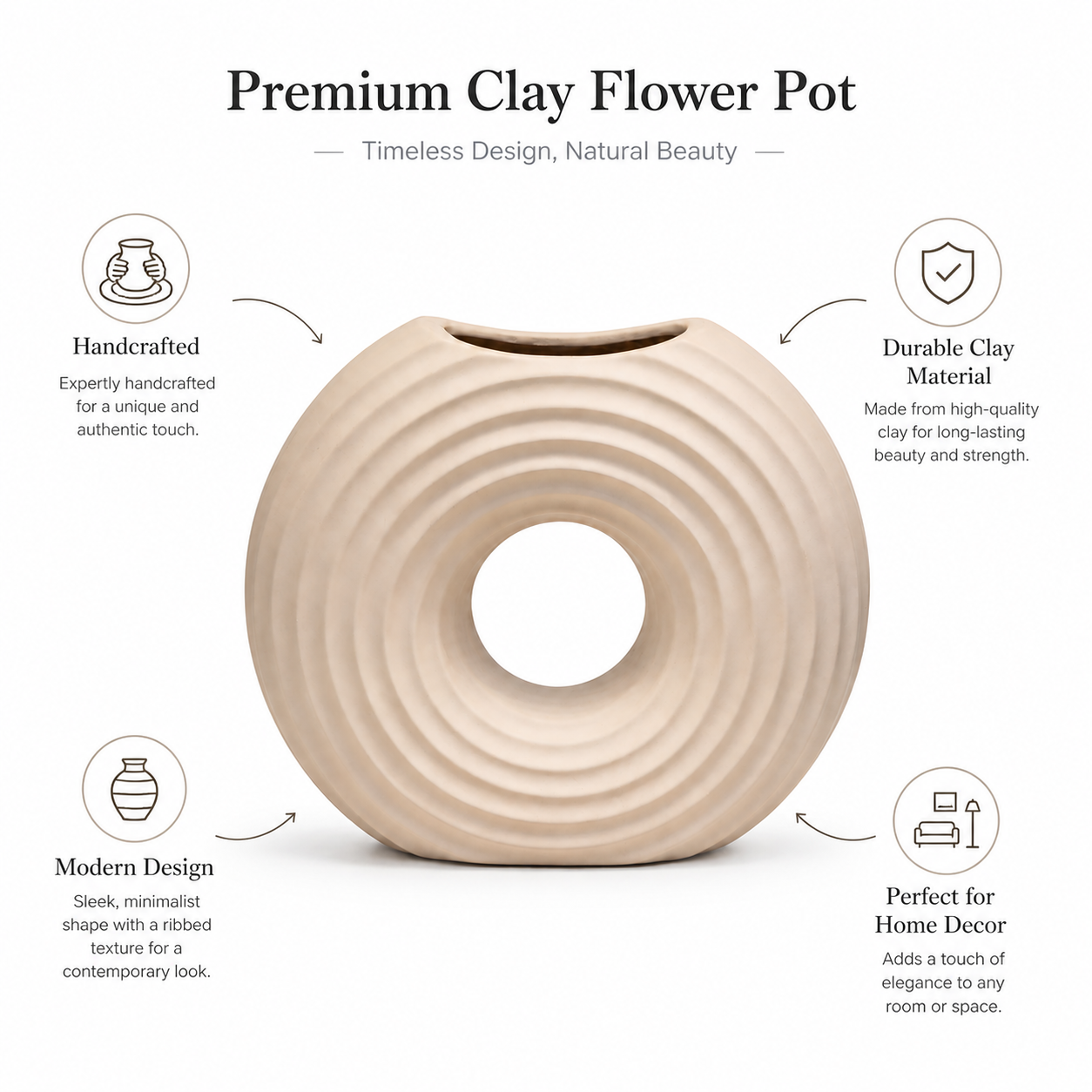 Modern Ripple Donut Vase