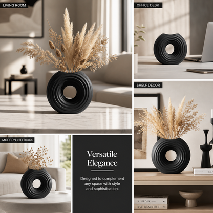 Modern Ripple Donut Vase