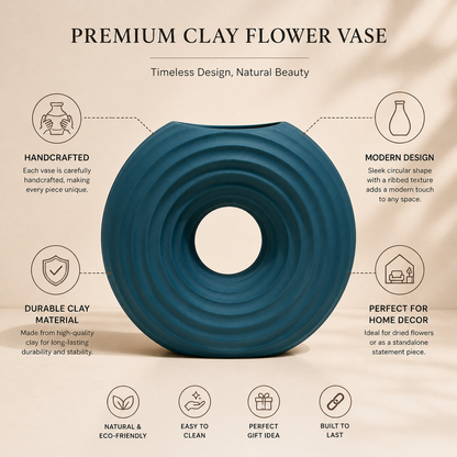 Modern Ripple Donut Vase