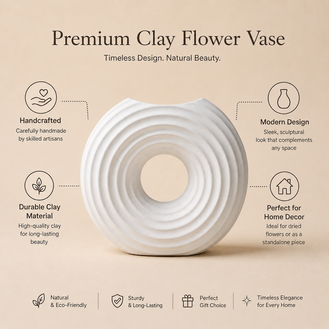 Modern Ripple Donut Vase