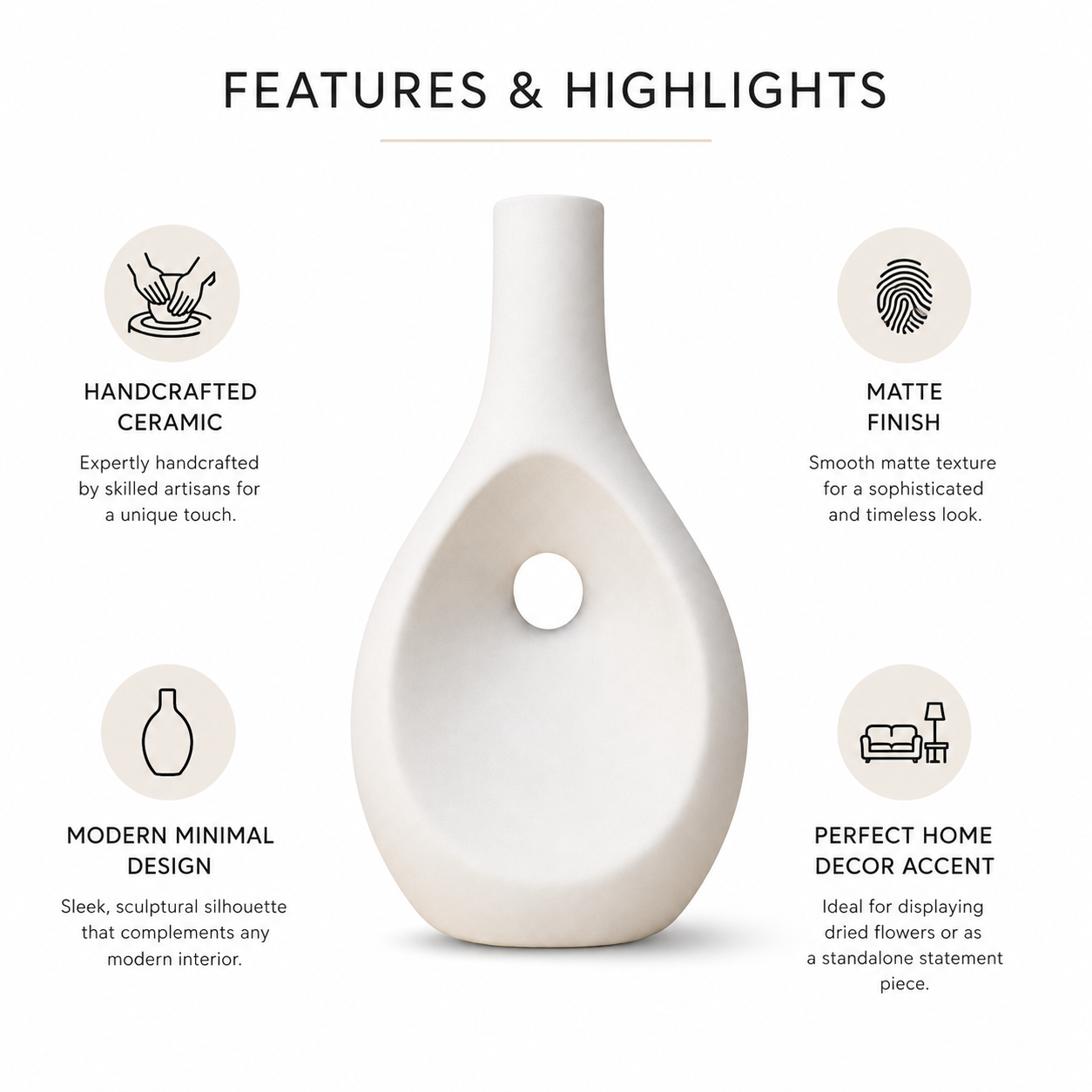 Modern Teardrop Hollow Vase