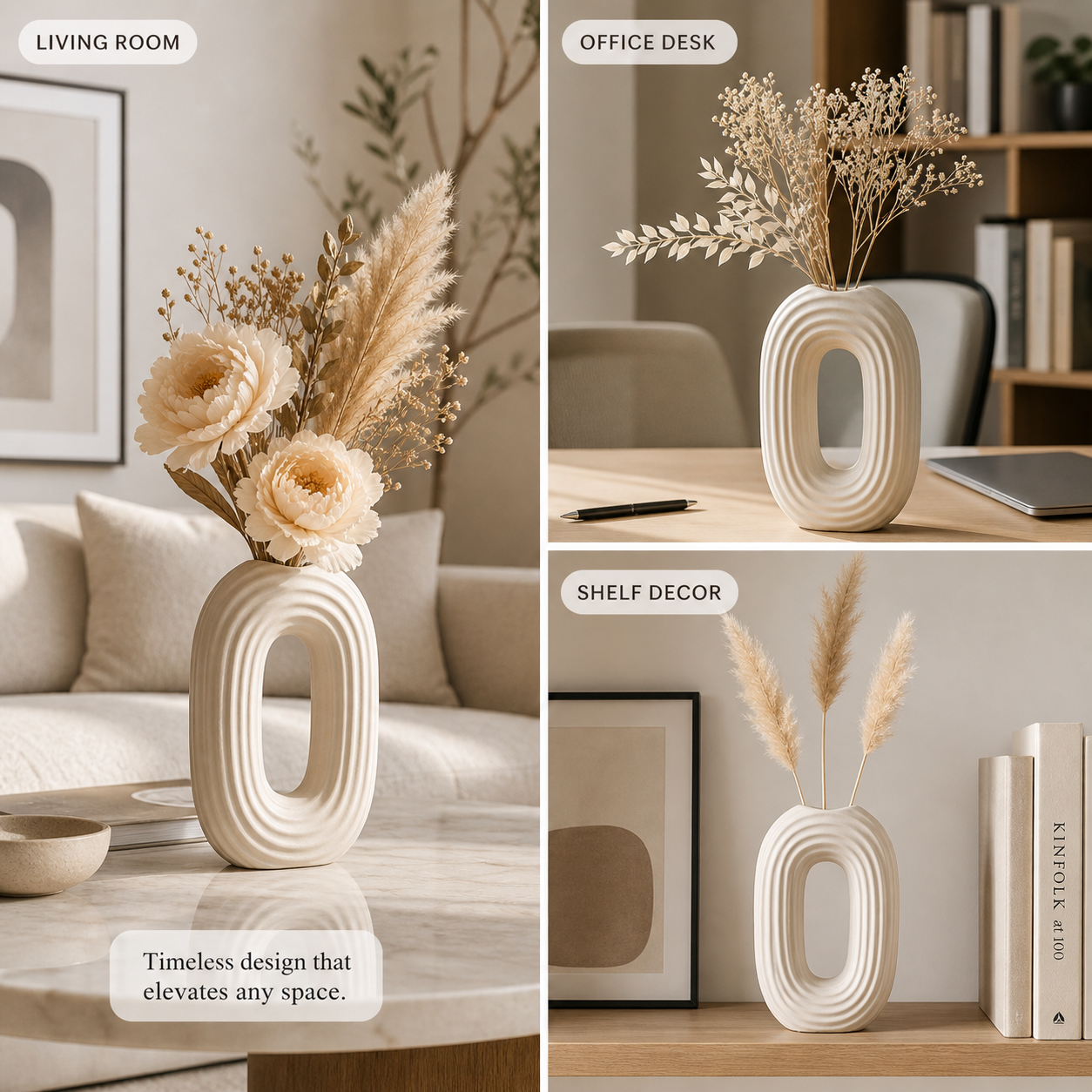 Modern Oval Ripple Vase