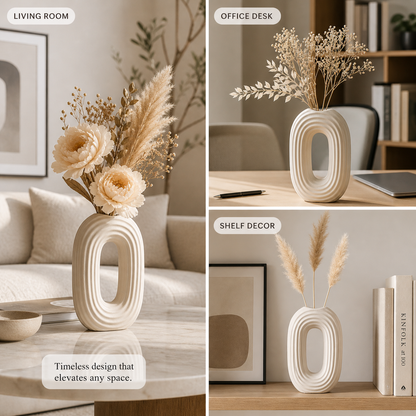Modern Oval Ripple Vase