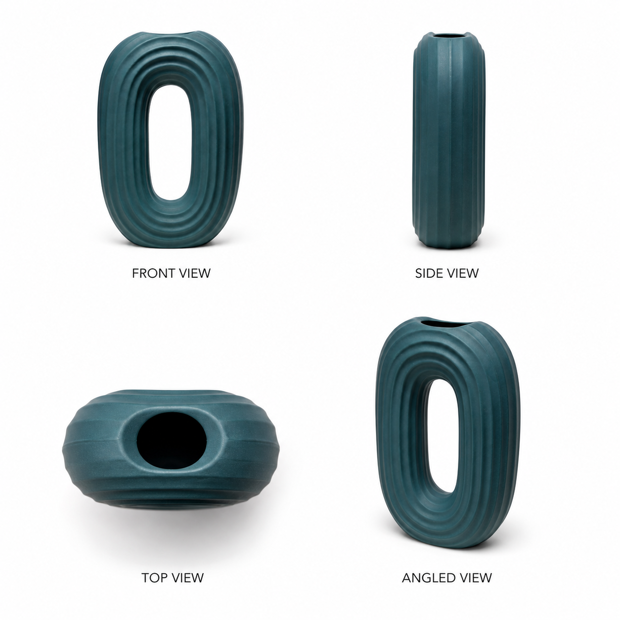 Modern Oval Ripple Vase
