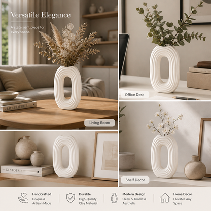 Modern Oval Ripple Vase