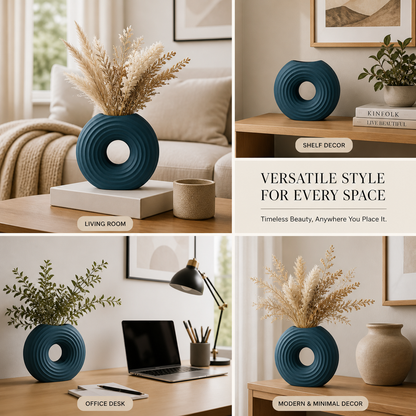 Modern Ripple Donut Vase