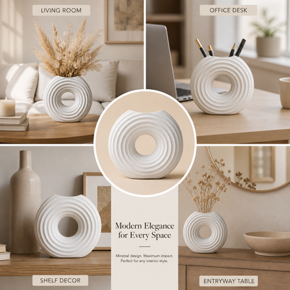 Modern Ripple Donut Vase