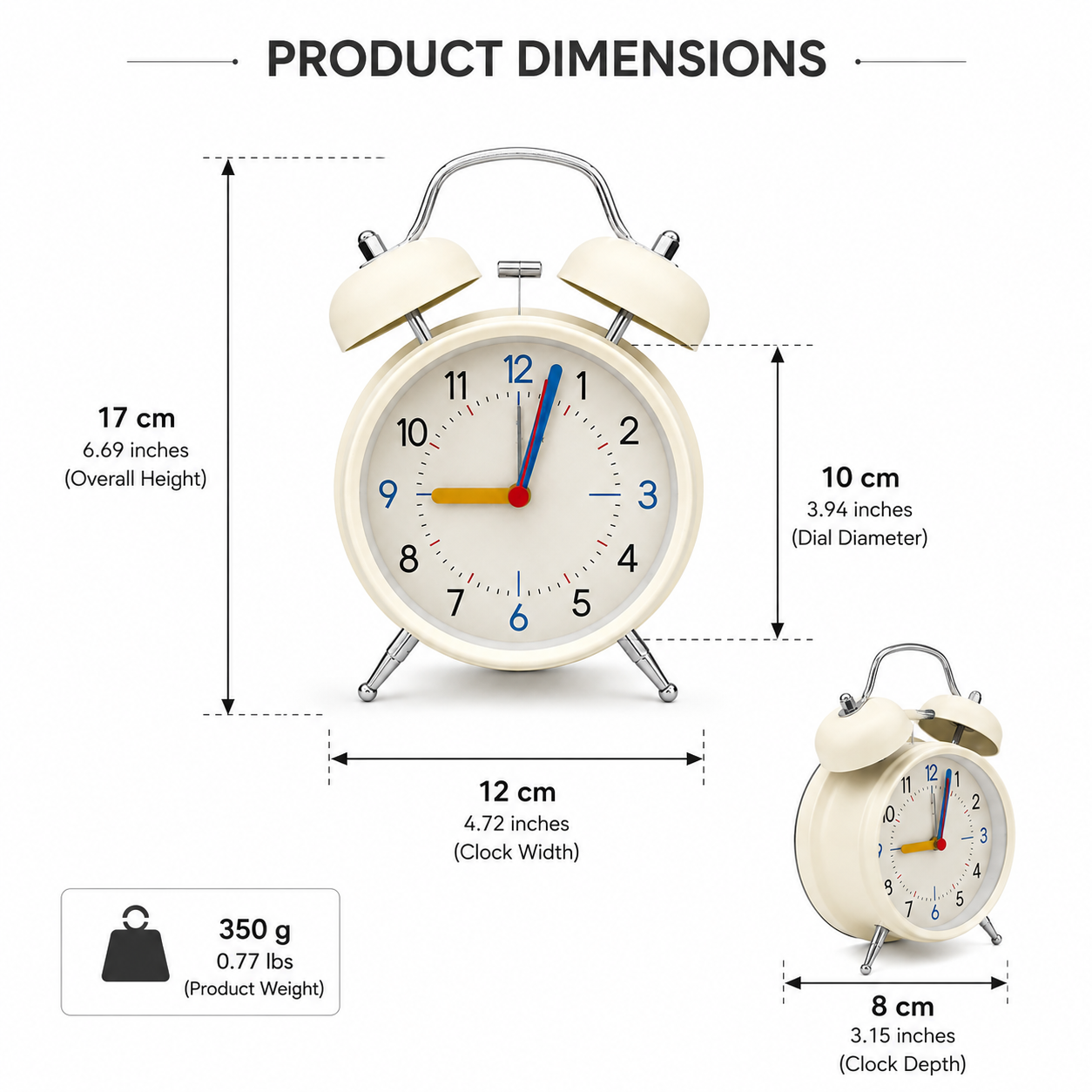 Table Bell Clock