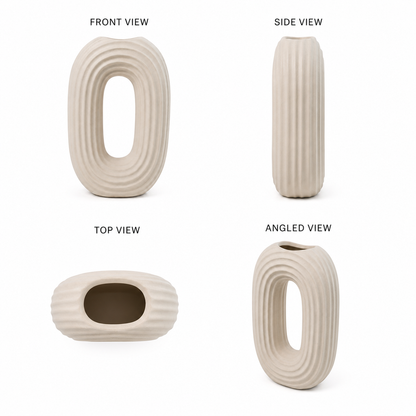 Modern Oval Ripple Vase
