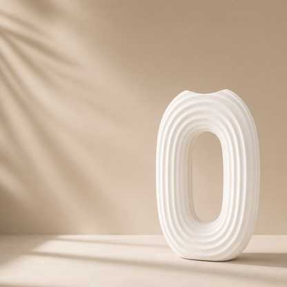 Modern Oval Ripple Vase