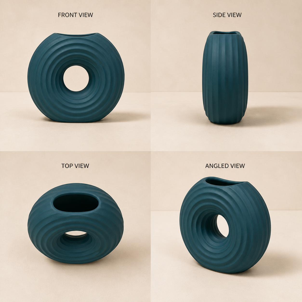 Modern Ripple Donut Vase