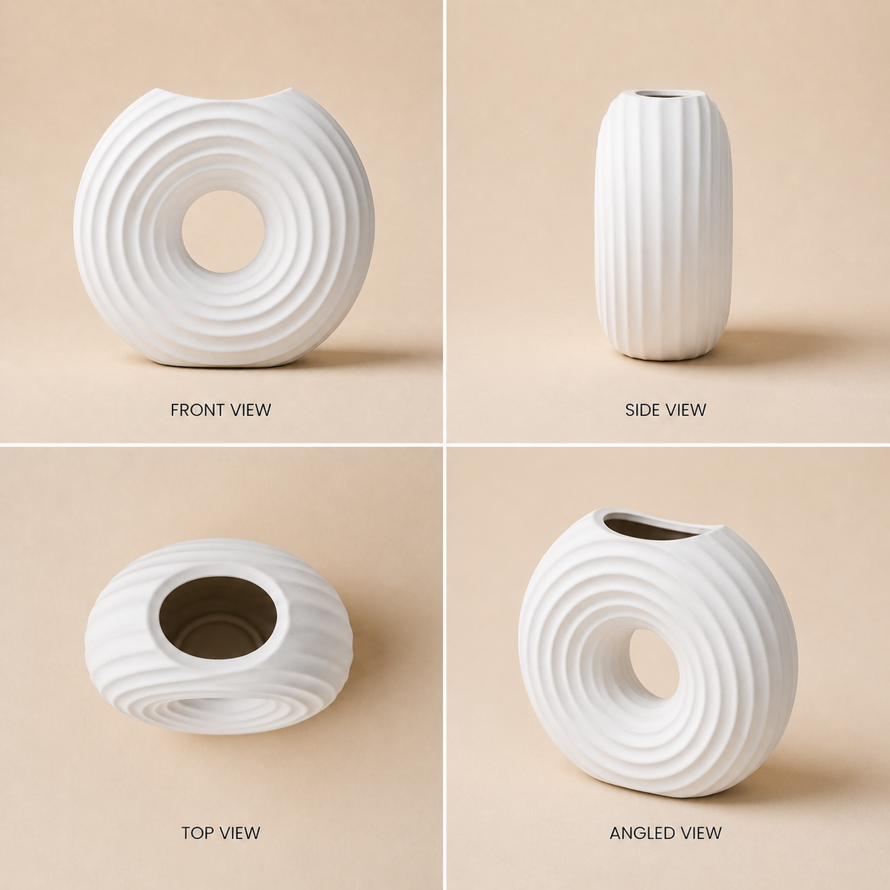 Modern Ripple Donut Vase