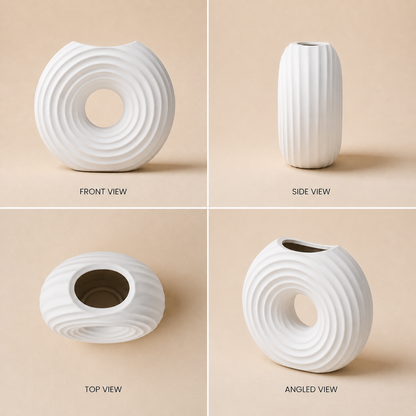 Modern Ripple Donut Vase