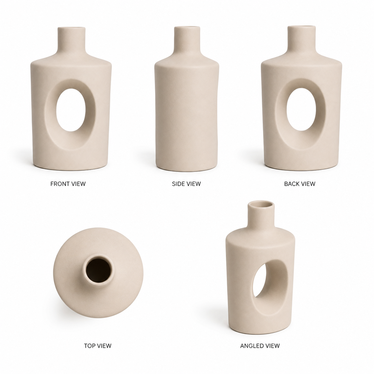 Modern Arch Hollow Vase – Beige