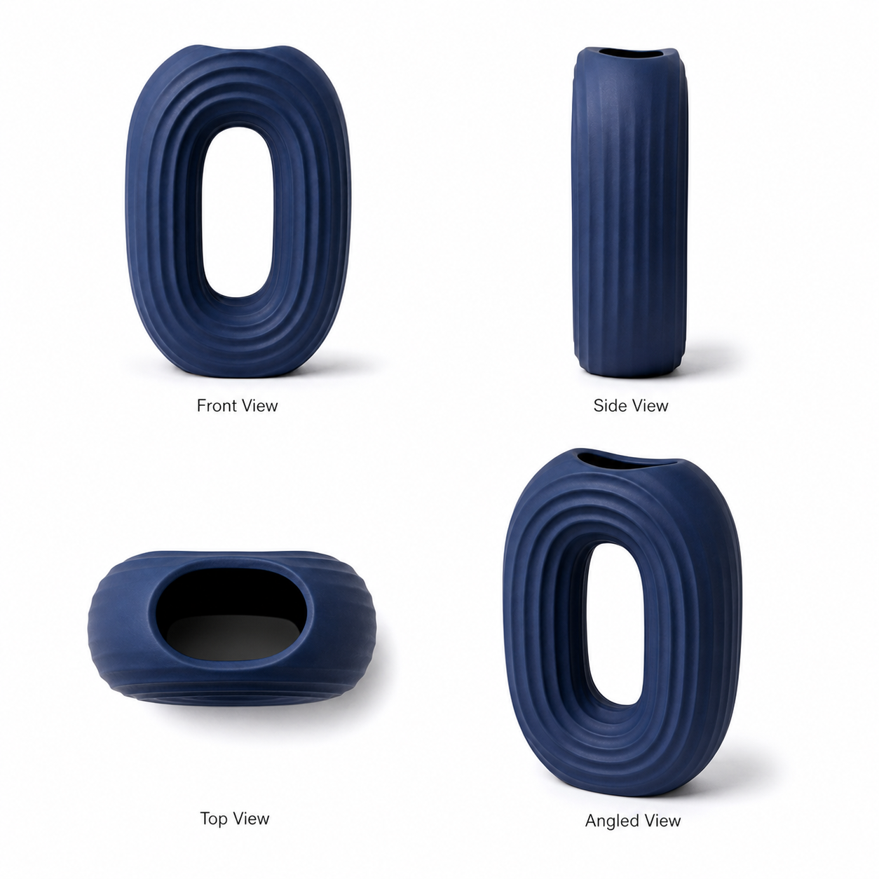 Modern Oval Ripple Vase
