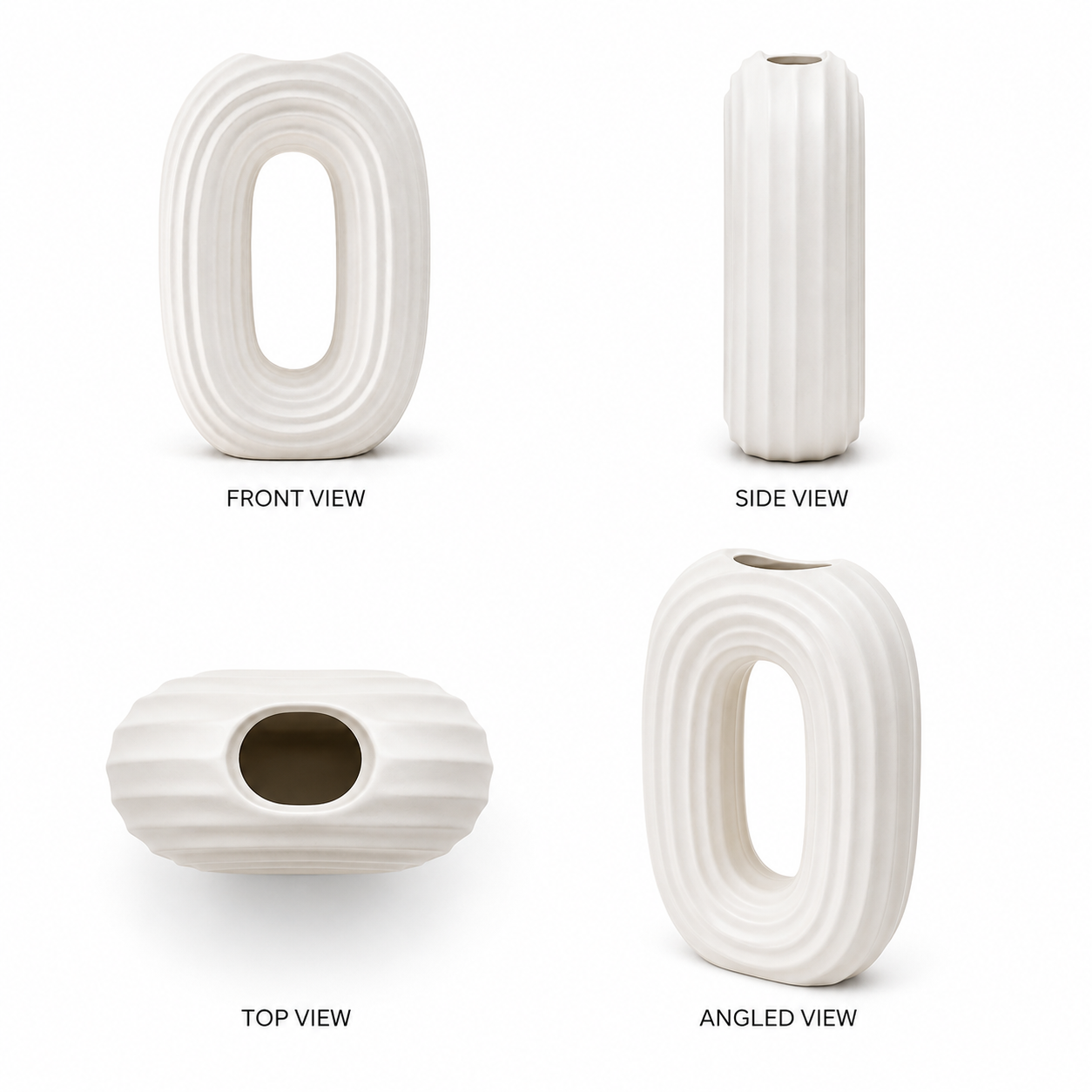Modern Oval Ripple Vase