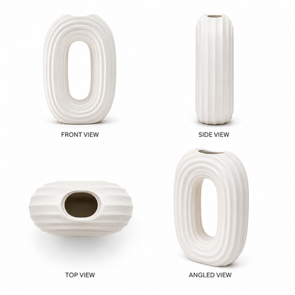 Modern Oval Ripple Vase
