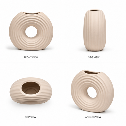 Modern Ripple Donut Vase
