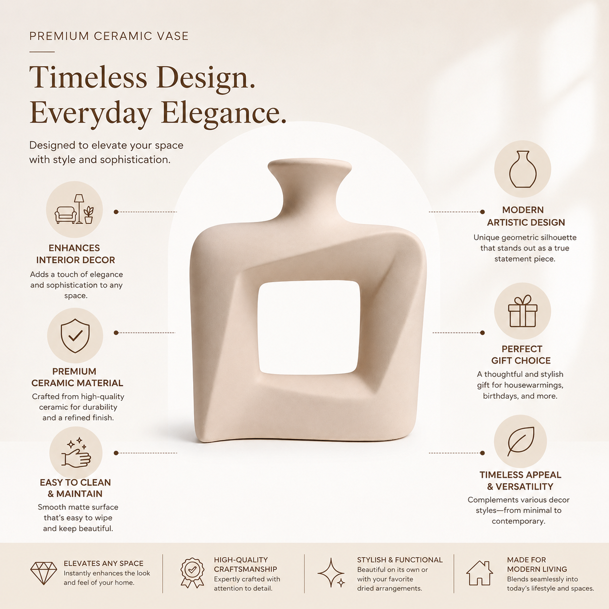 Modern Twist Hollow Vase