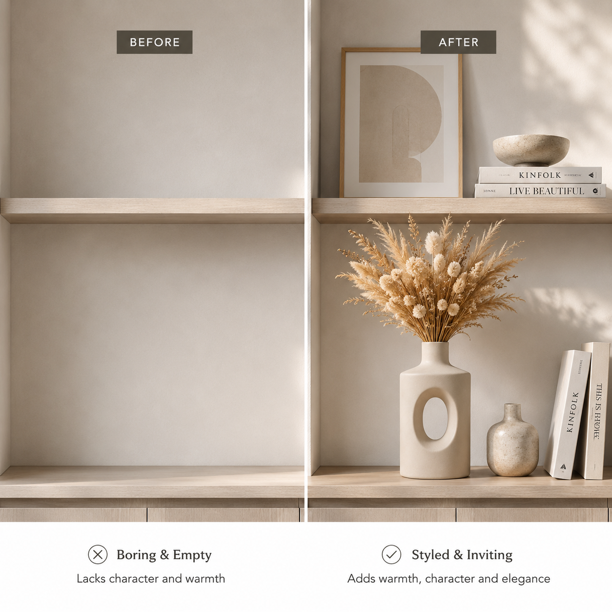 Modern Arch Hollow Vase – Beige
