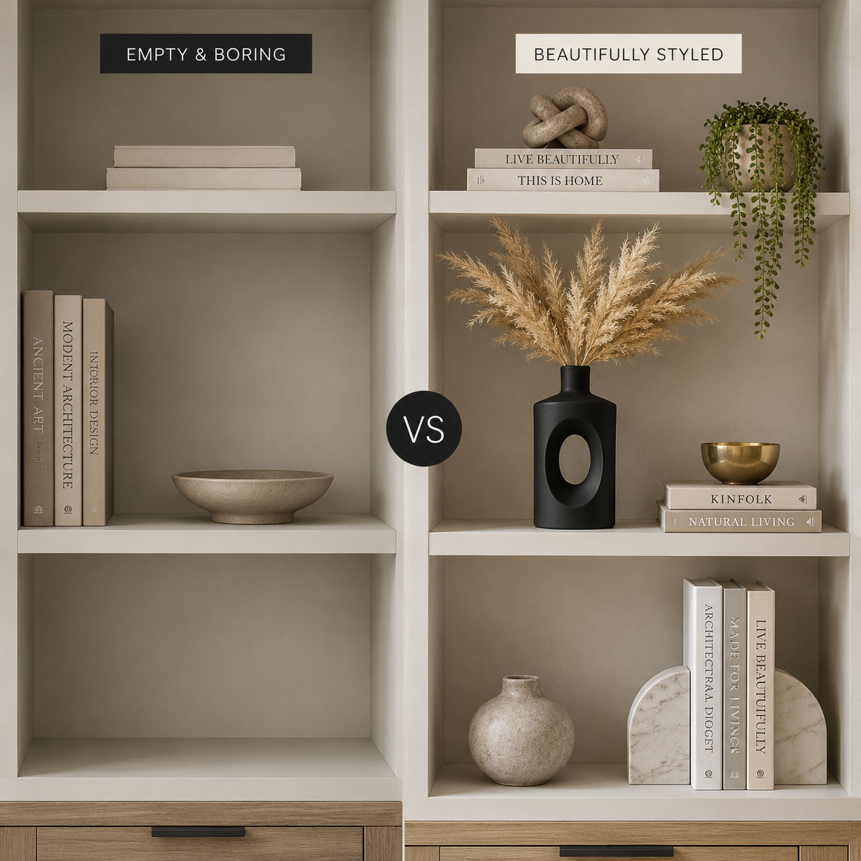 Modern Arch Hollow Vase – Beige