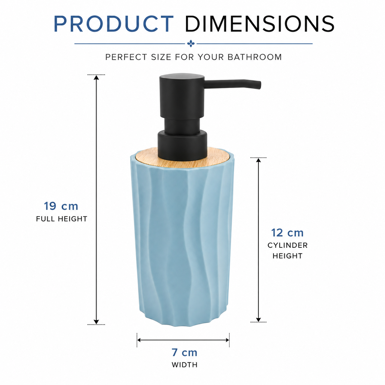 Premium Ceramic Soap Dispenser with Bamboo Lid & Matte Black Pump | Modern Refillable Hand Wash Lotion Dispenser | Bathroom & Kitchen Countertop Soap Pump Bottle