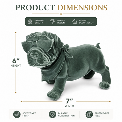Premium Velvet Bulldog Showpiece with Sunglasses