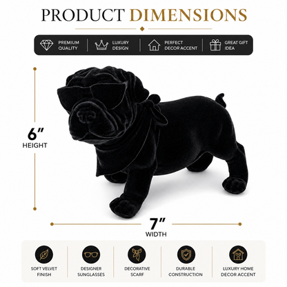 Premium Velvet Bulldog Showpiece with Sunglasses