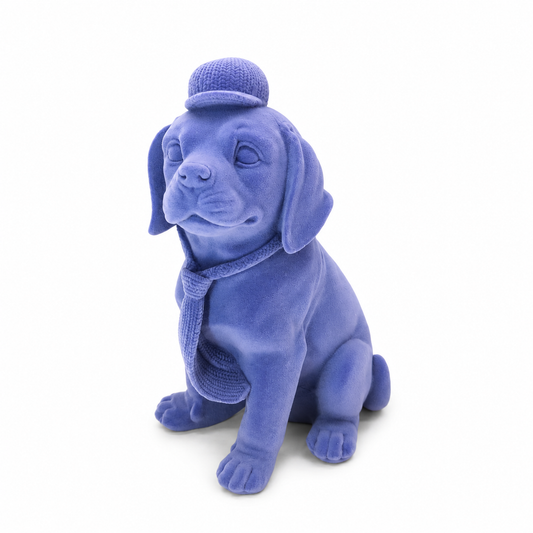Premium Velvet Beagle Dog Showpiece with Cap