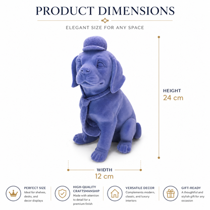 Premium Velvet Beagle Dog Showpiece with Cap