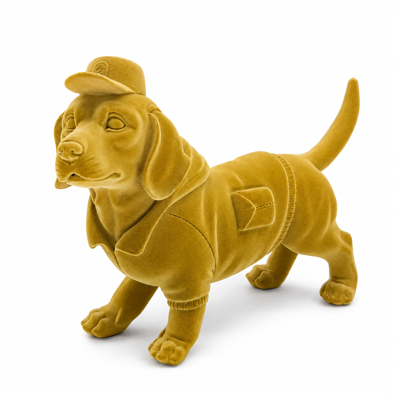 Velvet Finish Gentleman Dog Figurine Showpiece