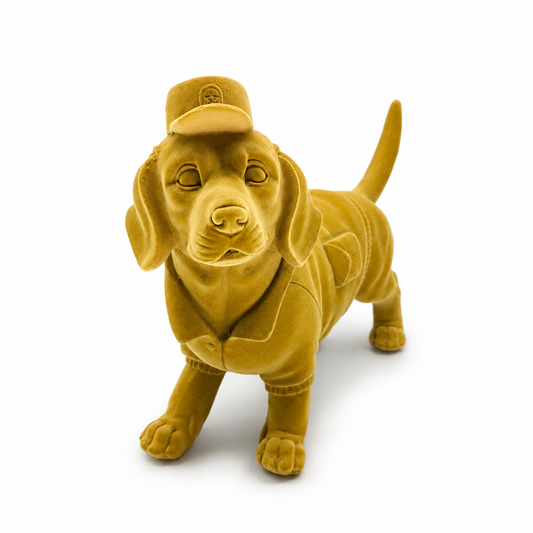 Velvet Finish Gentleman Dog Figurine Showpiece