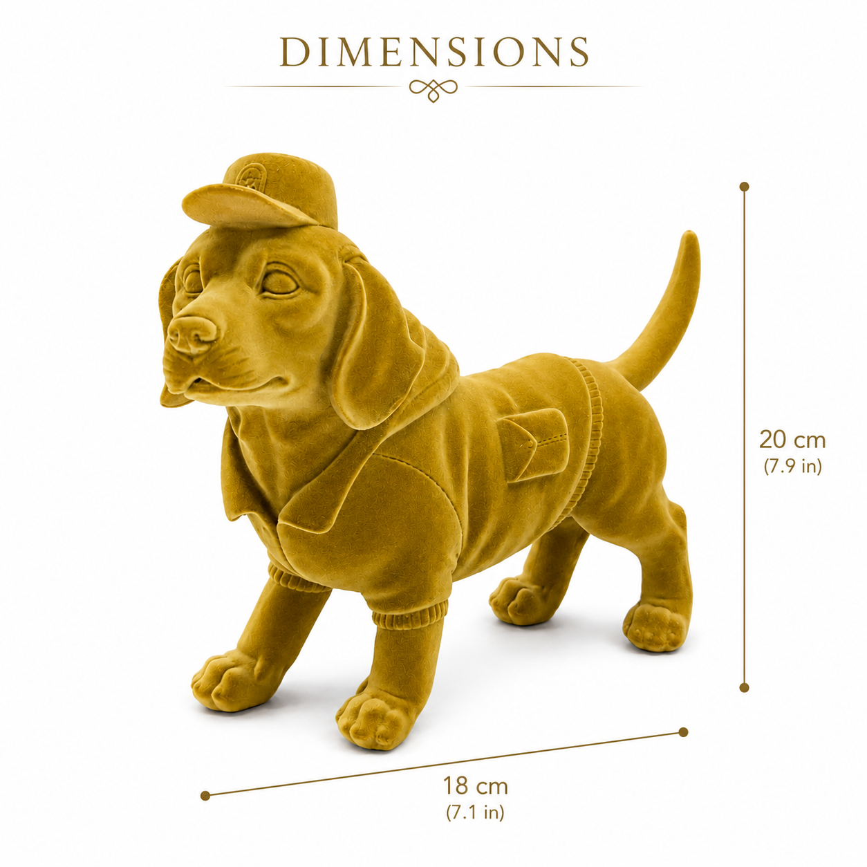 Velvet Finish Gentleman Dog Figurine Showpiece