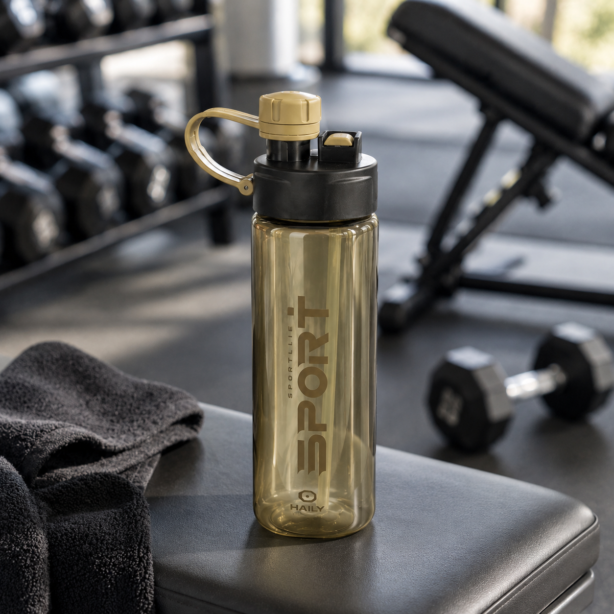 Haily SPORT+ Tritan Sports Water Bottle 1000ml | Leakproof BPA-Free Gym Water Bottle with Carry Loop