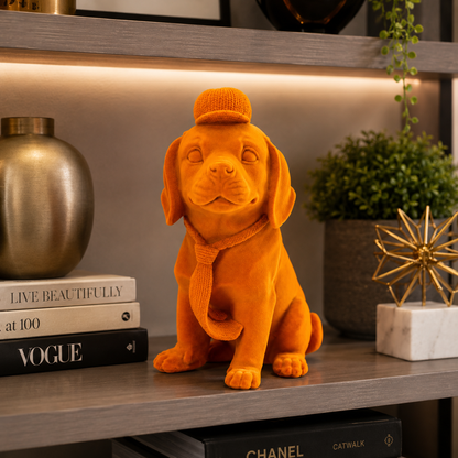 Premium Velvet Beagle Dog Showpiece with Cap