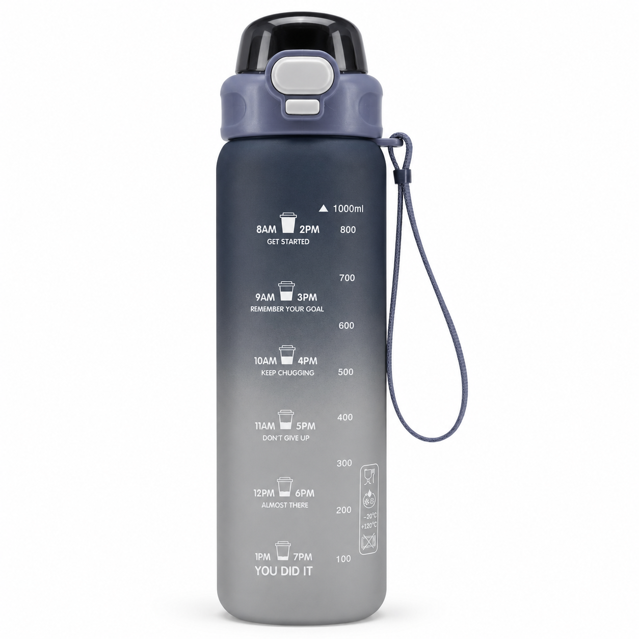 Haily Dream Series Gradient Water Bottle | Leakproof Flip-Top Sports Water Bottle with Carry Strap