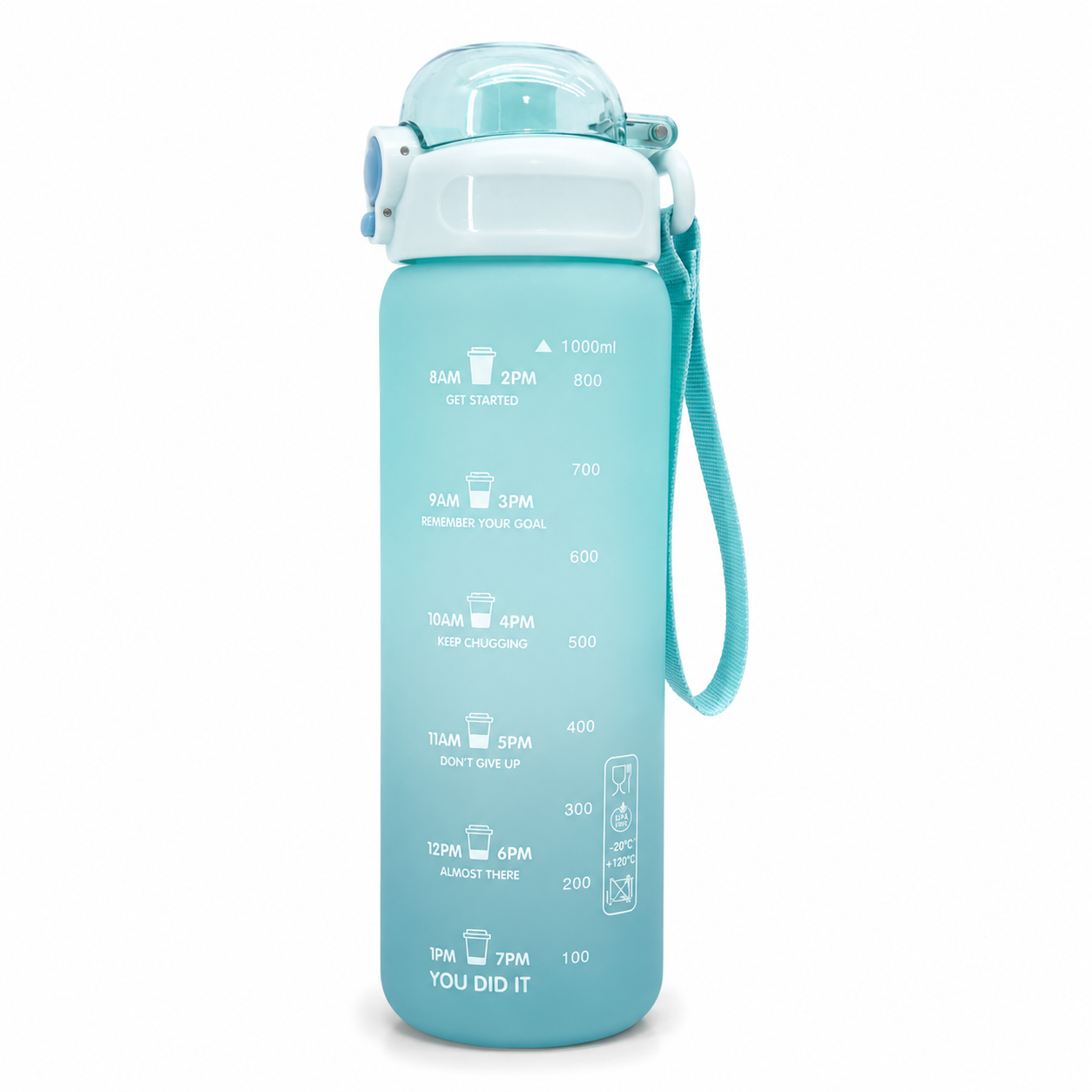 Haily Dream Series Gradient Water Bottle | Leakproof Flip-Top Sports Water Bottle with Carry Strap