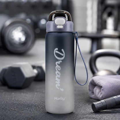 Haily Dream Series Gradient Water Bottle | Leakproof Flip-Top Sports Water Bottle with Carry Strap
