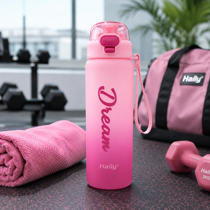 Haily Dream Series Gradient Water Bottle | Leakproof Flip-Top Sports Water Bottle with Carry Strap