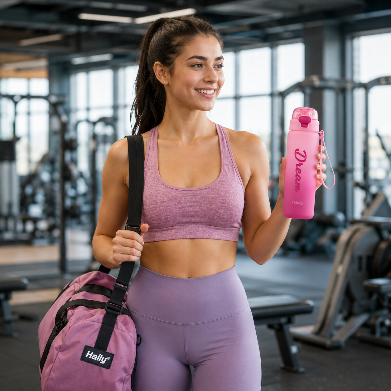 Haily Dream Series Gradient Water Bottle | Leakproof Flip-Top Sports Water Bottle with Carry Strap