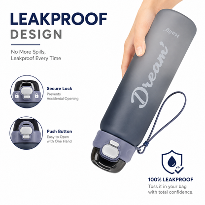 Haily Dream Series Gradient Water Bottle | Leakproof Flip-Top Sports Water Bottle with Carry Strap