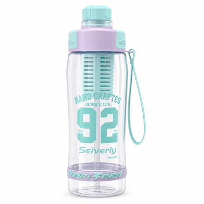 Seiverly Premium Fruit Infuser Water Bottle with Removable Infusion Rod | Leakproof Sports & Fitness Water Bottle with Carry Strap