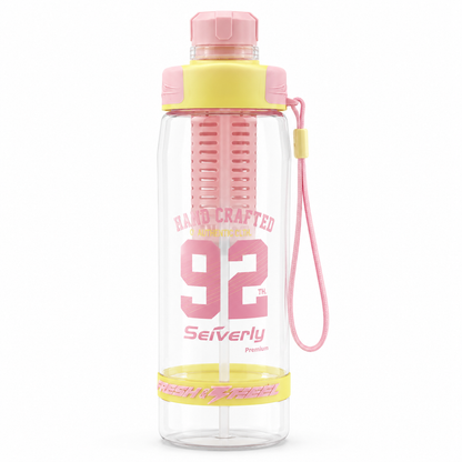 Seiverly Premium Fruit Infuser Water Bottle with Removable Infusion Rod | Leakproof Sports & Fitness Water Bottle with Carry Strap